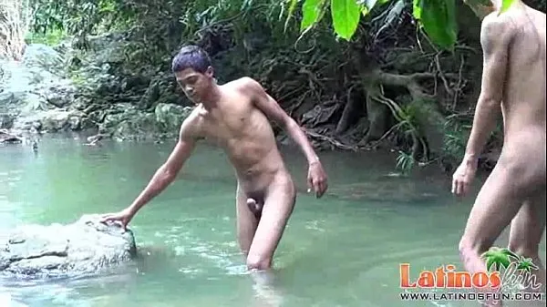 Fresh Latino boys strip for wet oral fun in the jungles energy Videos