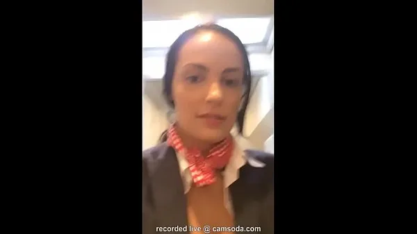 Fresh Flight attendant uses in-flight wifi to cam on camsoda energy Videos