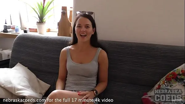 Friss young looking 23yo santana does her first ever casting couchenergiás videók