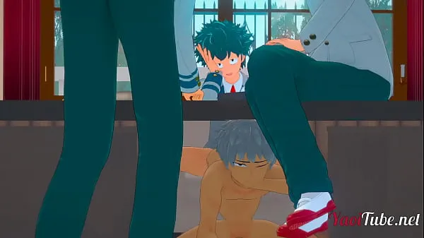 신선한 Boku No Hero Yaoi 3D - Deku fucks Bakugou under the table while talking to Todoroki and Kaminari - Bareback Anal Creampie 에너지 동영상