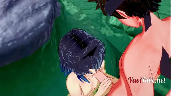 Sveži videoposnetki o Demon Slayer Yaoi Hentai 3D - Kiba & Inosuke Sex1-2 energiji