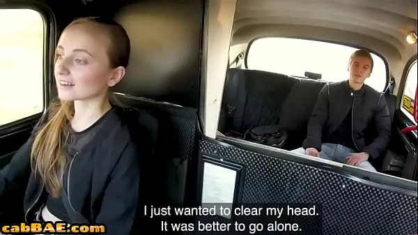 Smalltit Czech taxi driver pussyeaten before stuffed by passenger