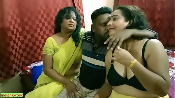 Fresh Indian Bengali boy getting scared to fuck two milf bhabhi !! Best erotic threesome sex energy Videos