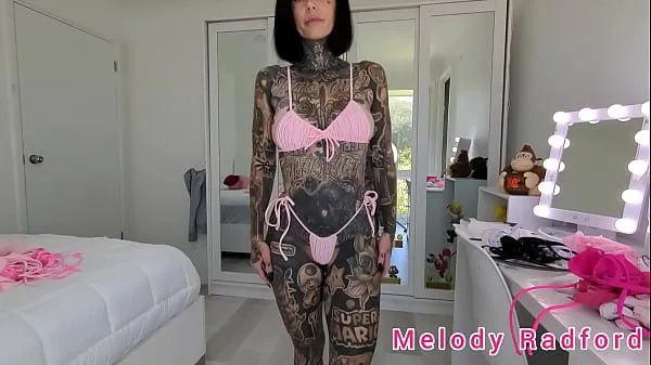 Frisse Pink Ruffled Micro Bikini Try On Haul Melody Radford energievideo's