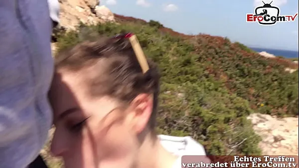 Fresh German skinny amateur young woman giving public blowjob in mallorca energy Videos
